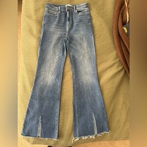 High Rise Stretch Split Hem Flare Jeans - Hidden Jeans